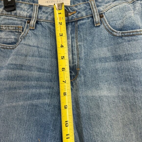 Hidden Jeans Bootcut Straight Jeans Raw Frayed Hem Mid Rise Waist Zip Pocket 29 - Picture 14 of 16
